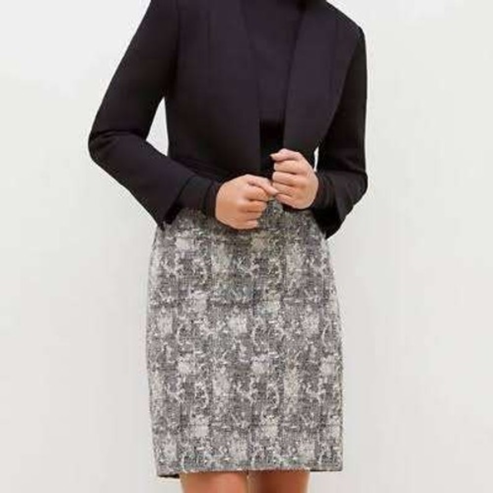 MM LaFleur Noho Pencil Skirt Women's +3 3X Black White Crackle Professional - Picture 1 of 9